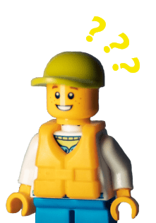 Lego man with question marks